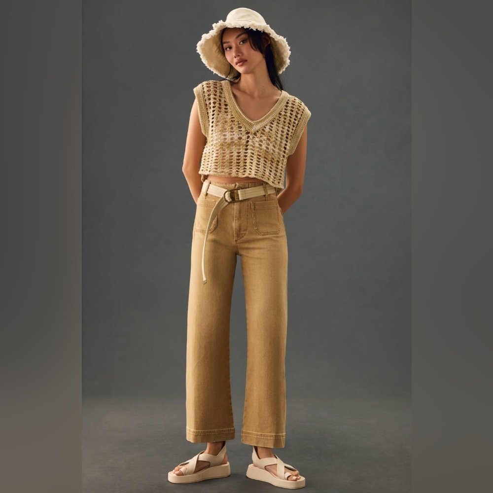 Maeve by Anthropologie The Colette Denim Cropped Wide-Leg Jeans - Picture 2 of 10